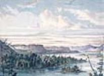 Red Rock, direction sud, vers la rivière Nipigon, vue d'un point situé près du poste de la Compagnie de la Baie d'Hudson en Ontario (Thunder Bay) 1867