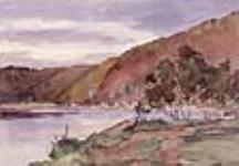 Vue de la rivière Klondike en amont de Dawson, à 21h juin 24, 1899.