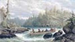 Ojibway Indians Shooting the Rapids