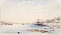 Vue de Montréal et du pont Victoria ca 1880.