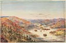 Paysage d'automne avec rivière [peut-être le fleuve Nipigon au nord du lac Supèrieur] ca. 1870