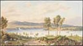 Vue de l'Île d'Orléans et des chutes Montmorency depuis le nouveau fort à la pointe Lévy 1842-1883
