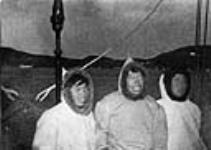 Three Inuit men aboard R.M.S. Nascopie. ca. 1945-1946