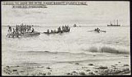 Landing the shore end of the MacKay-Bennett Atlantic Cable at Cape Ann, Massachusetts. May 22, 1884