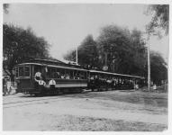 Niagara, St. Catharines and Toronto Railway car no. 120 with trailers Niagara on the Lake. [ca. 1913].