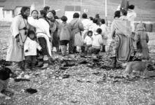 Inuit women and children outside at Arctic Bay (Ikpiarjuk) 1944
