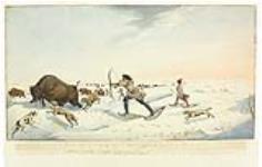 Chasseurs indiens poursuivant le bison, tôt au printemps ca 1822