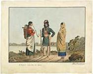 Un métis et ses deux épouses vers 1825-1826.
