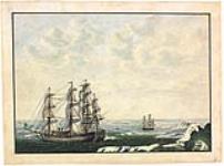 Abordage entre les navires Wellington et Eddystone, qui a endommagé leur espars 21 juillet 1821