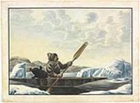 Un Inuit du Labrador en kayak, dessiné d'après nature [ca. 1821].