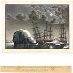 The bulwarks of the Ship Prince of Wales smashed by the impact of an iceberg at daybreak of July 24, 1821