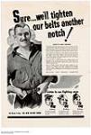 Sure...we'll tighten our belts another notch! Get Ready to Buy - The New Victory Bonds 1942.