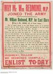 Irishmen! Follow Mr. Redmond's Example"" And Enlist Today. 1915 ?