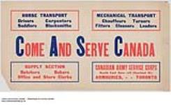 Come and Serve Canada. 1914-1918