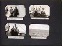 Men on board S.S. Nascopie, Eric Liddell, Right Reverand A.L. Fleming, Inspector T.V. Sandys-Wunsch and boat "Geo. W. Yates" off Churchill. 1933