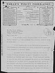 Purity Federation Congress - Appt. [Appointment] of David Allison L. L. D. Halifax and The Revd. [Reverent] Wm. [William] McDonald Sudbury - S. S. Ext Af. [Secretary of State for External Affairs] 1914/09/16 1914-09-18