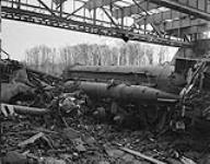 Zwischenahn Airport - Midget submarines were also found in the badly battered hangars - It is assumed that these subs were tested in the lake beside the airfield known as Meer Zwischenahn. May 4, 1945.