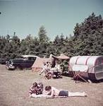 Four people camping, Prince Edward Island National Park, P.E.I.  July 1953