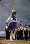 Majorette performing during the Swan River round-up, Manitoba  June 30, 1956.
