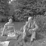 Lionel Gilliat and a woman on a picnic  1961.