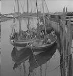 Gaspé 1951, (19) fishermen on their fishing boats. 1951
