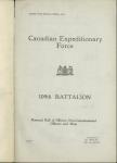 Canadian Expeditionary Force - 109th Battalion - Nominal Roll of Officers, Non-Commissioned Officers and Men 1915-1917