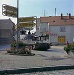 Exercise Regensprung Lahr West Germany. M109 - 155mm Howitzer of 1 RCHA moving through the streets of Regenstauf West Germany. 8 & 9 September 1975.