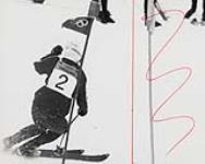 Nancy Greene during her silver medal run in slalom at the 1968 Winter Olympics. 13 February 1968
