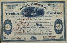 ROWLAND, Maria  (Heir of Henry Hardisty) - Scrip number 11189 - Amount 96.00$ - Certificate number 177 B. 1886/08/16