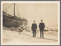 S.S. Umalilla in the ice - Dr. Edward Martin Kindle on left  [between 1889-1942]