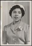 [Bertha Petiquan, a Anishinaabe woman from Wabauskang First Nation]. Original title: Bertha Petiquan, an Indian of the Wabuskang Band, is taking the certified Nurses Assistant Course at Fort Frances Hospital, where she is obtaining good marks. [between 1900-1976]