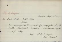 Letter of Norbert Delorm re: Riel Rebellion. 1885