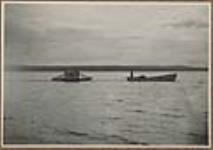 Metering scow [of the Tidal and Current Survey] being towed to moorings.  23 July-28 August 1923.