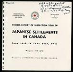 Cover, photo-report of inspection tour of Japanese Settlements in Canada, June 16th to June 28th, 1945. [1945/06/16-1945/06/28]