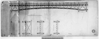 Plan of construction for arches 1, 2, 3, 4, 5, 6 of north Bridges and for arches land 2 of south bridge at St. Anns La Parade. Sheet No. 1. Peter Fleming, June 1840. [architectural drawing].
