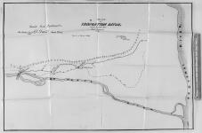 Plan of irrigation ditch, Indian Reserve No. 1, East Kootenay, B.C. T.T. McVittie, P.L.S. & C.E....R.L.T.  Galbraith, Indian Agent. Fort Steele, B.C., 10th Jany., 1898.