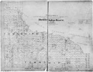 Plan of part of Tp. 20, R. 22; Tp. 20 and part of Tp. 21, R. 23; Tp. 20 and part of Tp. 21 and 22, R. 24, W. 4th M., being surrendered portion of the Blackfoot Indian Reserve No. 146, Alberta. Surveyed by William H. Waddell, D.L.S., 1910....R.G. Orr, 1911.
