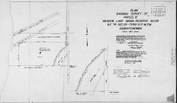 Plan showing survey of parcel ""B"", Meadow Lake Indian Reserve No. 105, N.E. 1/4 Sec. 25, Tp. 59, R. 17, W. 3rd M., Saskatchewan....[Surveyed by/Relevé par] D.A.  Ferguson, S.L.S....12th...May...1959....