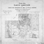 Treaty No. 4. Plan of subdivision of Indian Reserve 73A, Little Bone, in Townships 23 & 24, Ranges 3 & 4, W. 2 M., Saskatchewan. Surveyed by J.L. Reid, D.L.S., in 1908.... [2 copies/2 exemplaires]