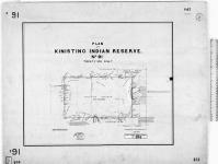 ...Plan of Kinistino Indian Reserve No.  91. Treaty No. 6, N.W.T. Surveyed by J. Lestock Reid, D.L.S., July 1900. [Additions to 1925/Additions jusqu'en 1925]