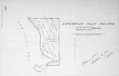 Esperanza Inlet Indians. Ehatisaht [and/et] Nuchatlitz bands. [Map showing Hecate Reserve No. 17./Carte montrant la réserve Hecate no 17.] Certified correct. Ashdown H. Green, B.C.L.S.
