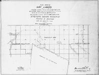 Plan showing hay lands in projected Sections 13 and 24, Tp. XV, R. IV, E. P.M. and projected Sections 7, 8, 9, 10, 13, 14, 15, 16, 17, 18, 19, 20, 21, 22, 23 & 24, Tp. XV, R. V, E. P.M. and projected Sections 18 & 19, Tp. XV, R. VI, E. P.M., St. Peters Indian Reserve, Province of Manitoba.  Compiled by W.R. White, 21/3/18.