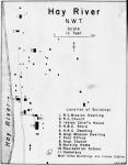 Hay River, N.W.T. [showing/montrant] location of buildings. J.L.R. 1945.