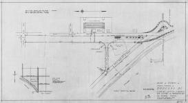 Plan of vicinity of Peace Portal at Douglas, B.C. showing location of proposed new Customs and Immigration bdg. and roadway changes [affecting Semiahmoo Reserve/touchant la réserve Semiahmoo]. As per...survey dated Oct. 21st, 1926. Public Works Department, Ottawa....