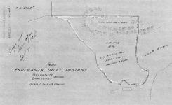 Sketch. Esperanza Inlet Indians. Nuchatlitz [and/et] Ehatisaht bands. [Map showing Sophe Reserve No.  14./Carte montrant la réserve Sophe no 14.] Certified correct. Ashdown H. Green, B.C.L.S., Sept. 11th, 1914.