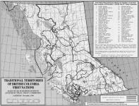 Traditional territories of British Columbia First Nations. As set out by statements of intent accepted by the B.C. Treaty Commission. 1st edition - November 1994. Scale 1:7 000 000. c1994, G.M. Johnson and Associates Ltd.,...Vancouver B.C....c1994, British Columbia Treaty Commission,...Vancouver, B.C.