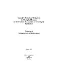 Canada's Fiduciary Obligation to Aboriginal Peoples in the Context of Accession to Sovereignty by Quebec (1995)  Volume 1: International Dimensions  