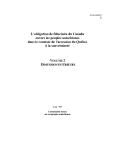 L'obligation de fiduciaire du Canada envers les peuples autochtones dans le contexte de l'accession du Québec à la souveraineté (1995) Volume 2: Dimension intérieure