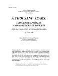 A Thousand Years: Indigenous Peoples and Northern Europeans