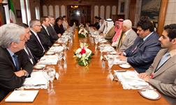 [Prime Minister Stephen Harper hosts a working lunch meeting with Sheikh Nasser Al-Mohammed Al-Ahmed Al-Jaber Al-Sabah, Prime Minister of Kuwait on Parliament Hill] 26 September 2011